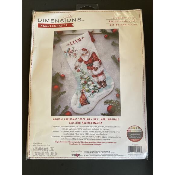 NEW Dimensions Counted Cross Stitch Kit 16" Long-Magical Christmas Stocking - Picture 1 of 2